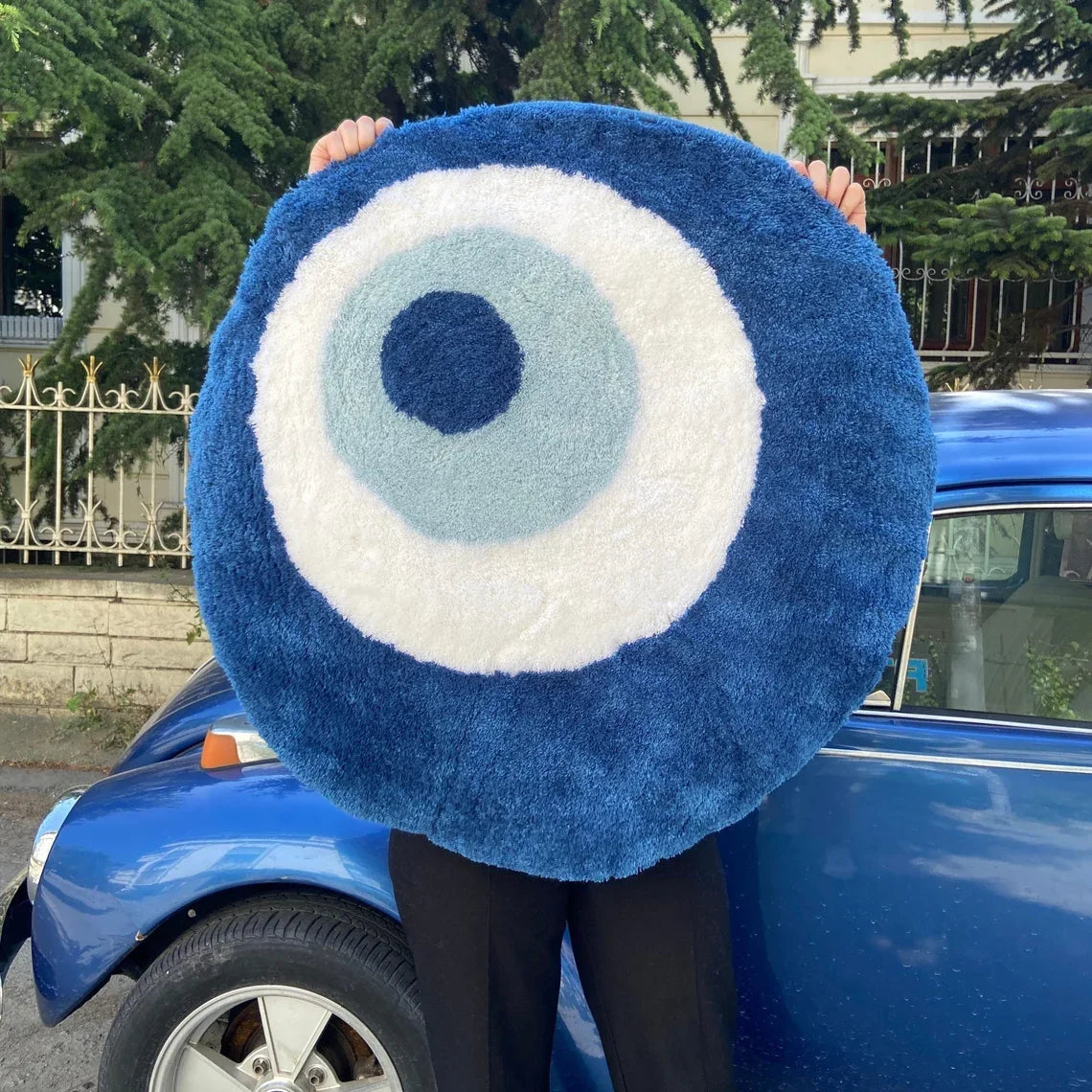 Fluffy Evil Eye Rug - Velacci Store