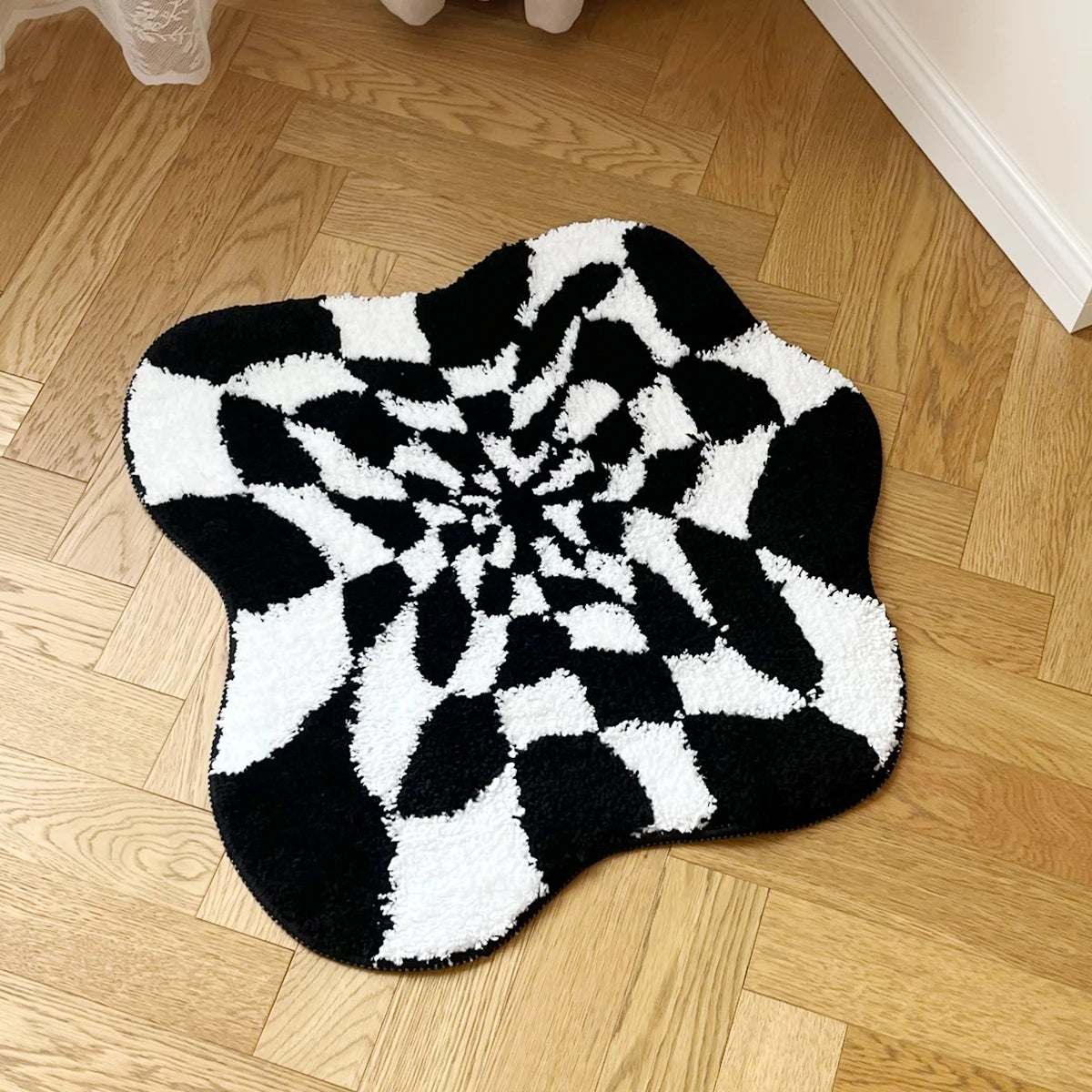 3D Illusion Checkered Cloud Rug - Velacci Store