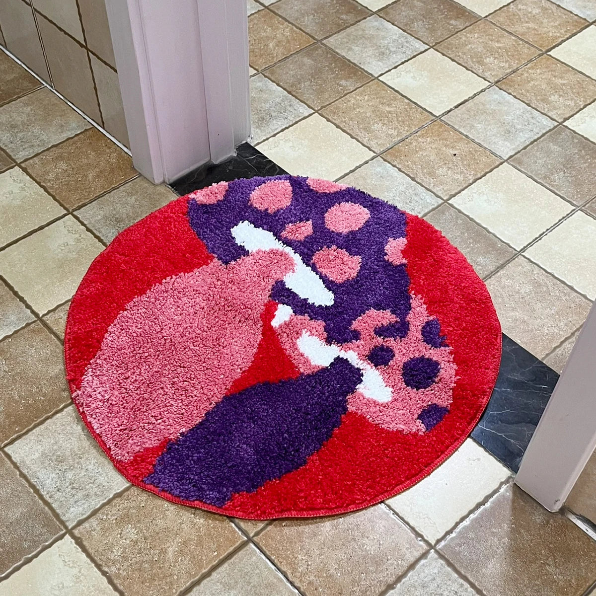 Red Psychedelic Mushrooms Rug - Velacci Store