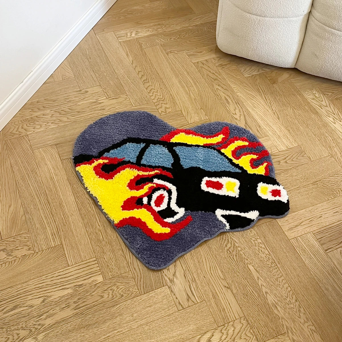 Heart Flame Car Rug - Velacci Store