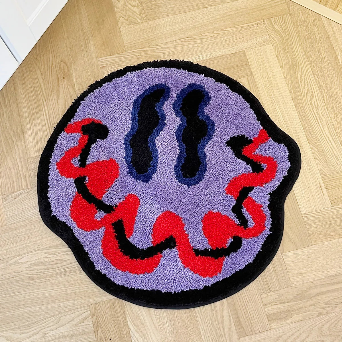 Trippy Smiling Face Rug - Velacci Store