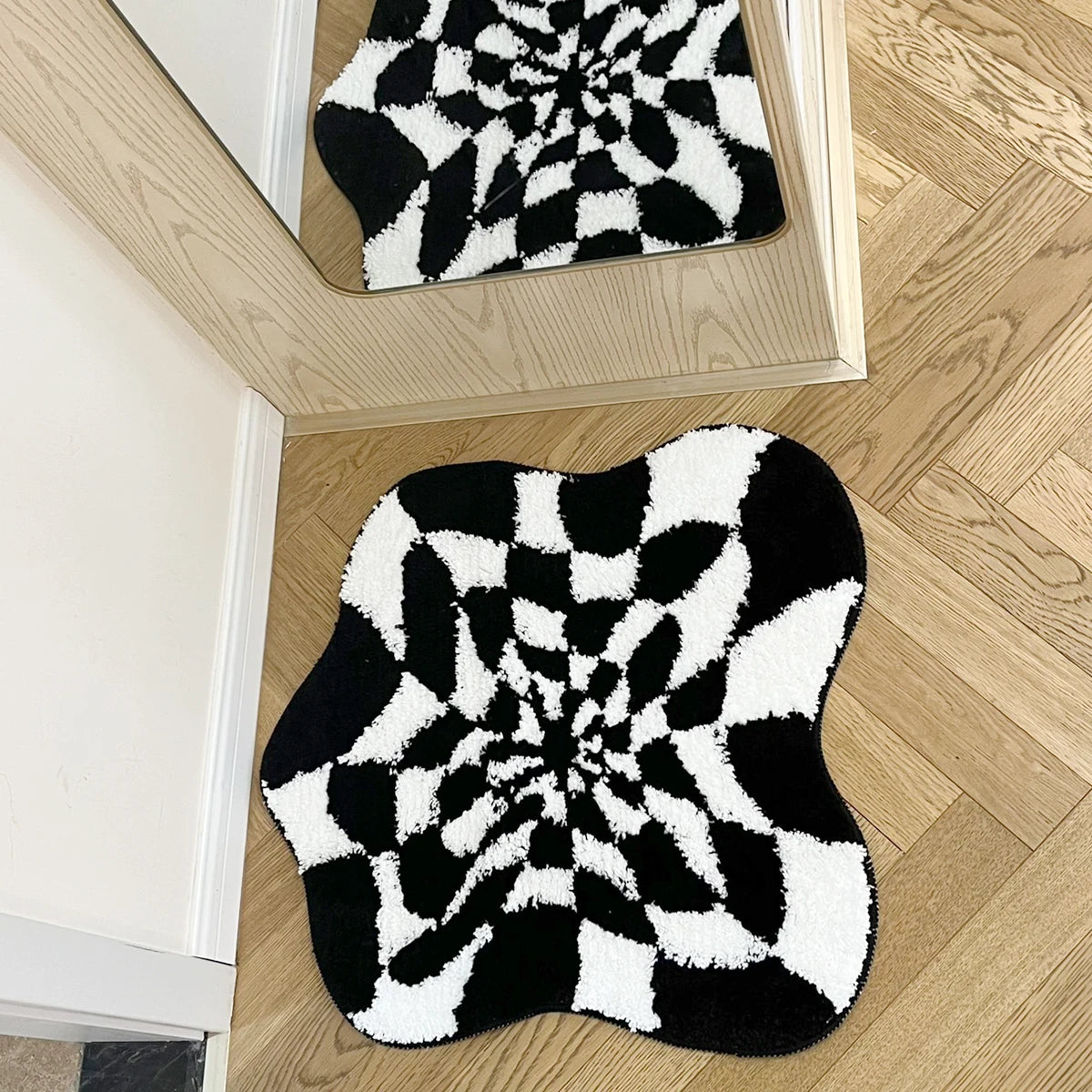 3D Illusion Checkered Cloud Rug - Velacci Store