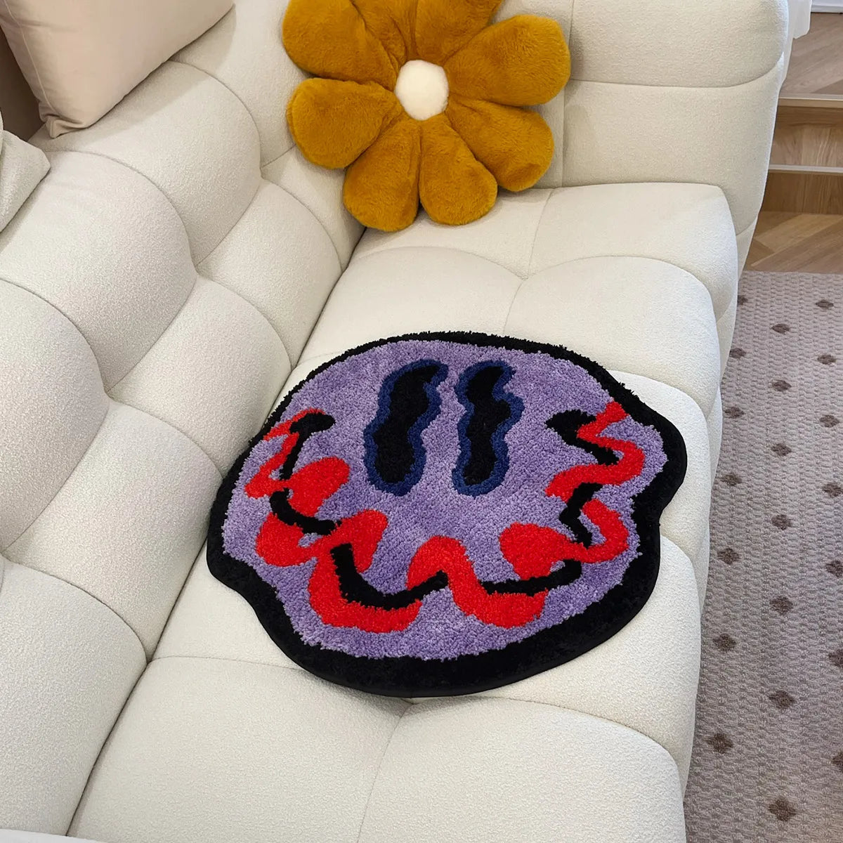 Trippy Smiling Face Rug - Velacci Store