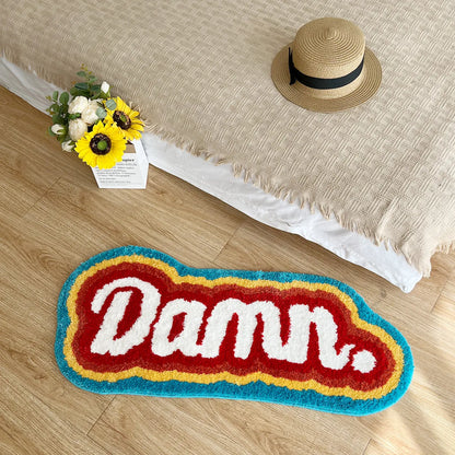 Rainbow Letter DAMN. Rug - Velacci Store