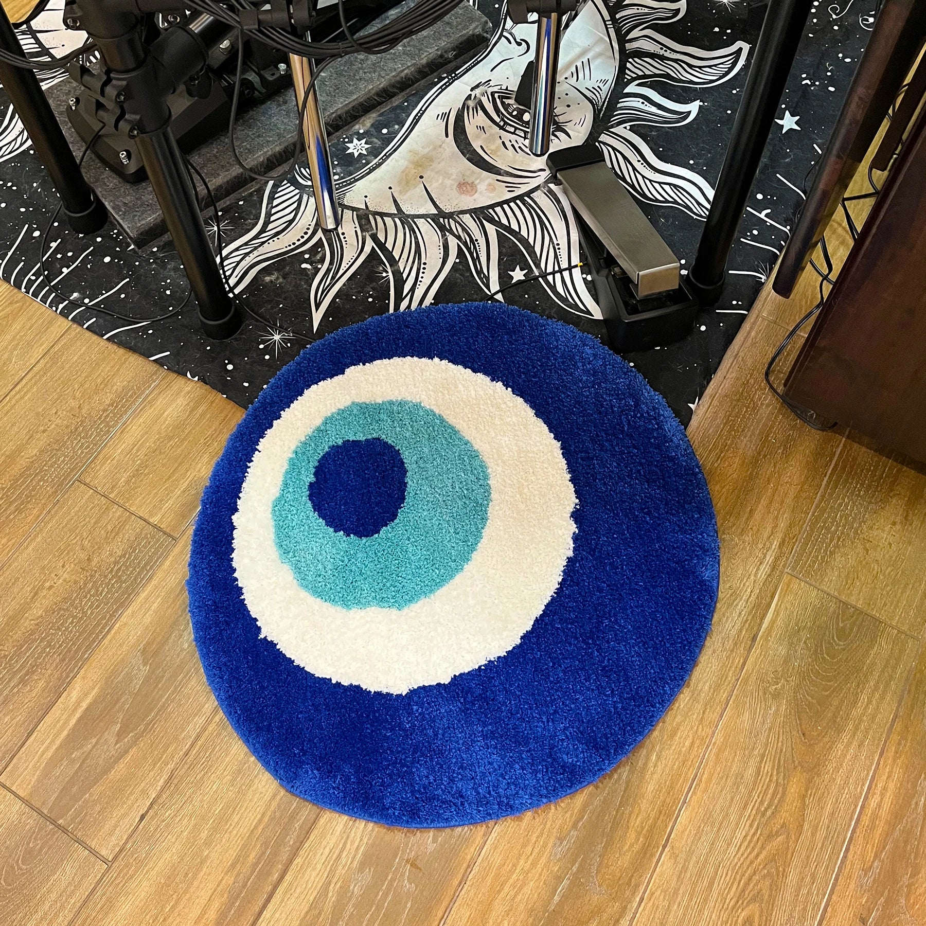 Fluffy Evil Eye Rug - Velacci Store