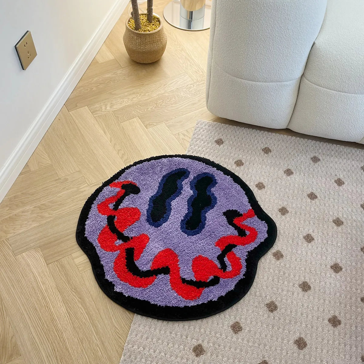 Trippy Smiling Face Rug - Velacci Store