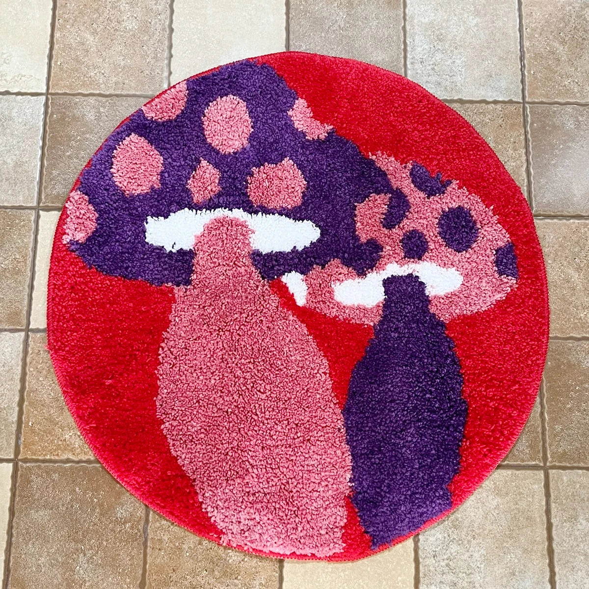 Red Psychedelic Mushrooms Rug - Velacci Store