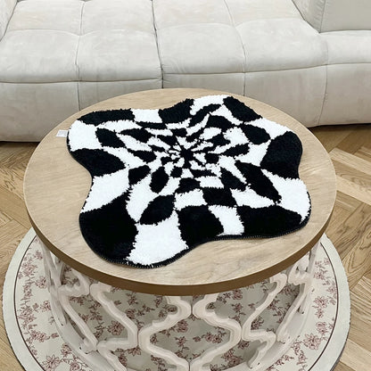 3D Illusion Checkered Cloud Rug - Velacci Store