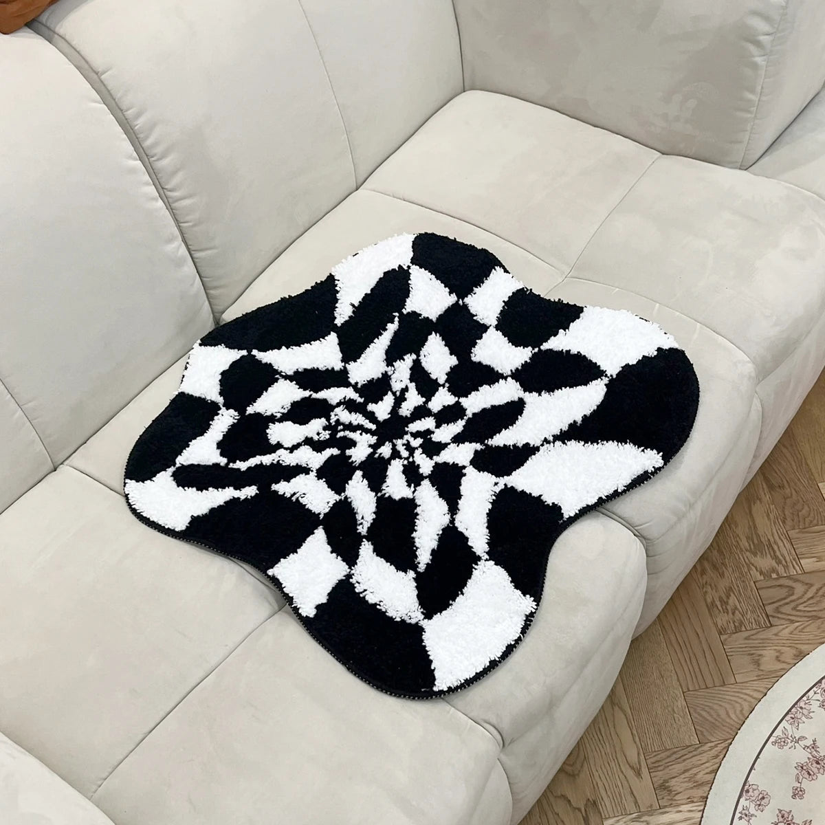 3D Illusion Checkered Cloud Rug - Velacci Store