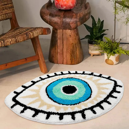 White Evil Eye Rug - Velacci Store