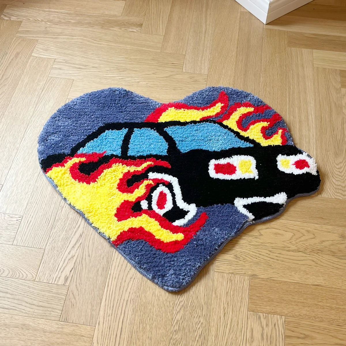 Heart Flame Car Rug - Velacci Store