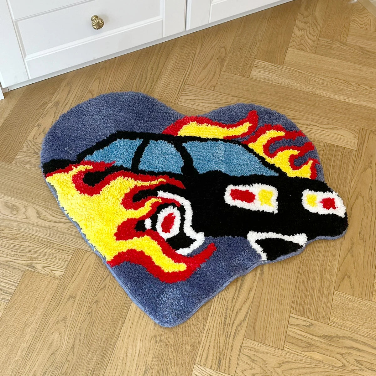 Heart Flame Car Rug - Velacci Store