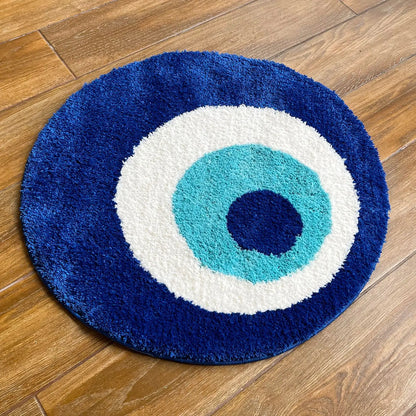 Fluffy Evil Eye Rug - Velacci Store