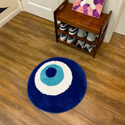 Fluffy Evil Eye Rug - Velacci Store