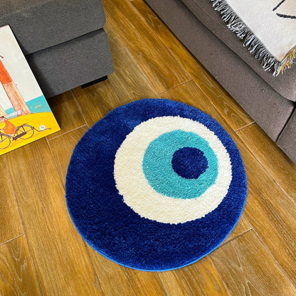 Fluffy Evil Eye Rug - Velacci Store