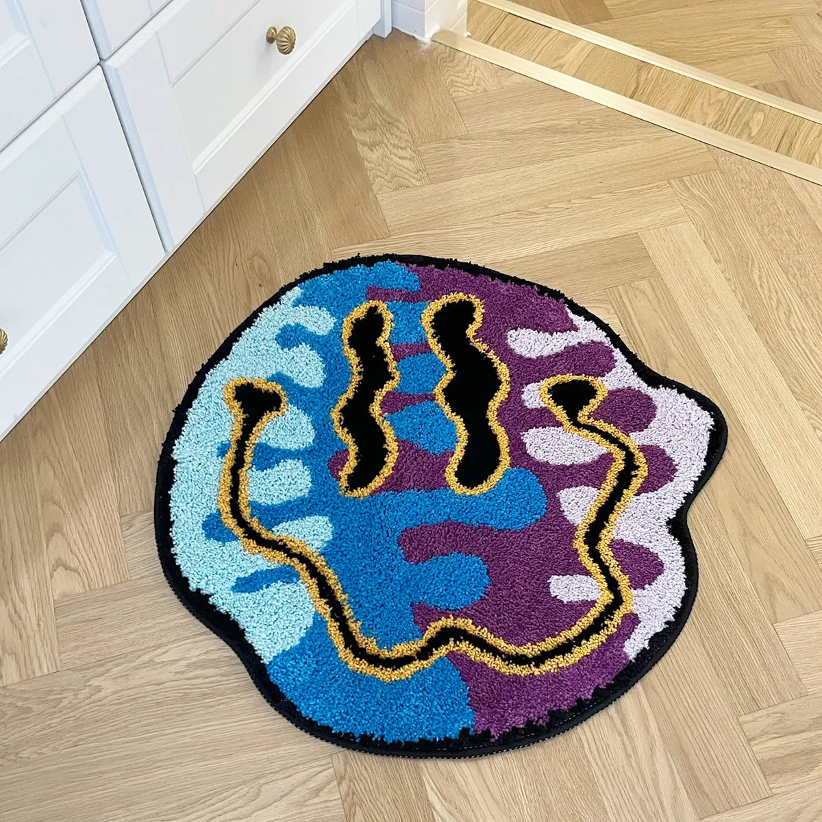 Trippy Smiling Face Rug - Velacci Store