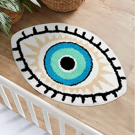 White Evil Eye Rug - Velacci Store